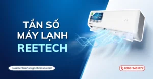 Mã tần số máy lạnh Reetech hiển thị trên điều hòa treo tường của hãng