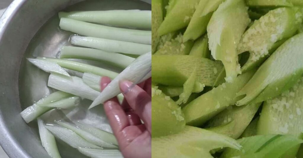 cách sơ chế dọc mùng