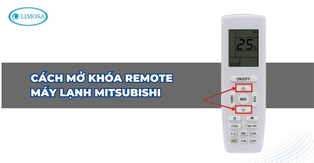cách mở khóa remote máy lạnh Mitsubishi