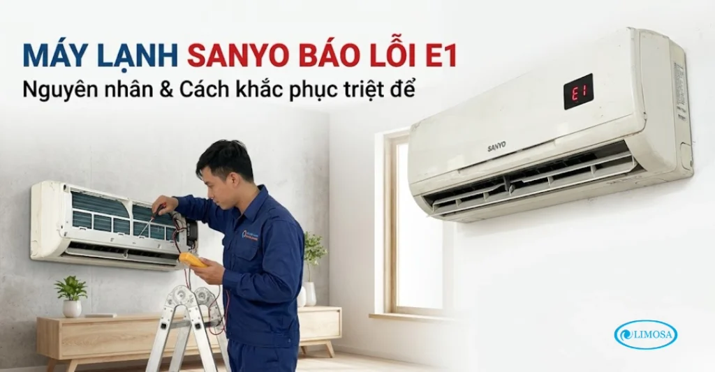 Máy lạnh Sanyo báo lỗi E1 là do cảm biến nhiệt độ gặp sự cố
