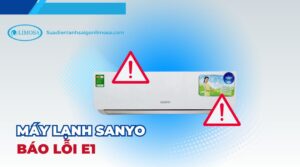 máy lạnh sanyo báo lỗi e1