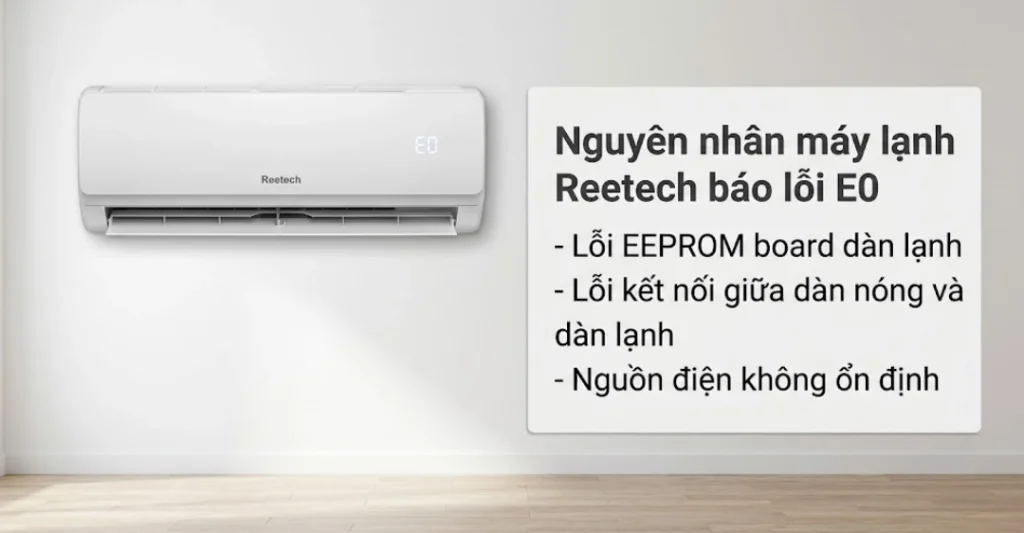 Nguyên nhân máy lạnh Reetech báo lỗi E0