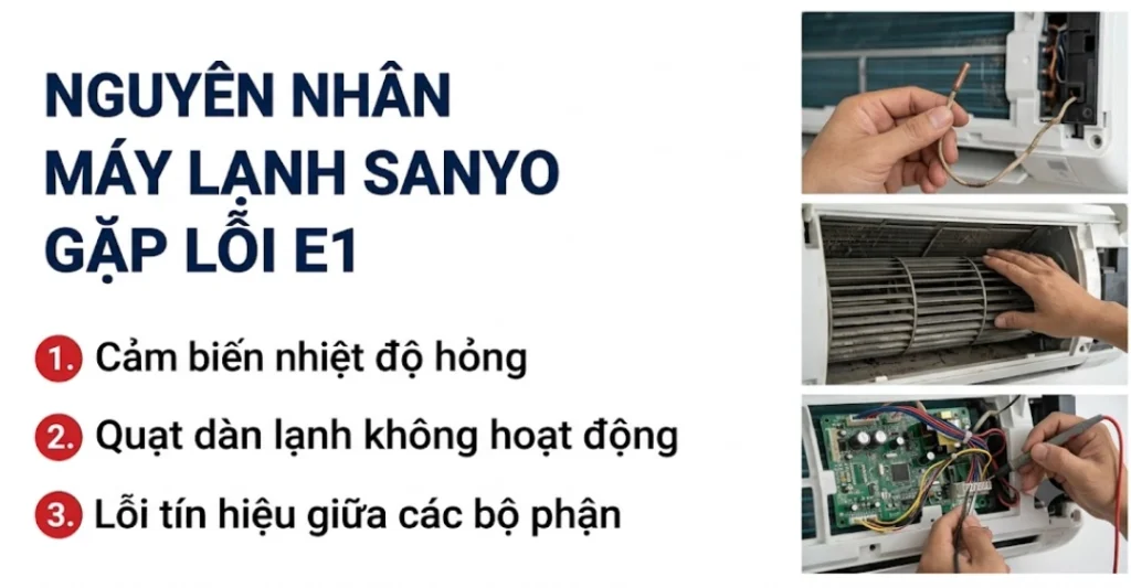Nguyên nhân máy lạnh Sanyo gặp lỗi E1