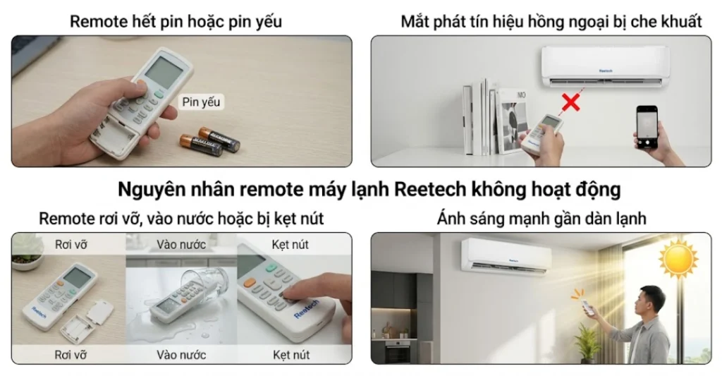 Nguyên nhân remote máy lạnh Reetech không hoạt động