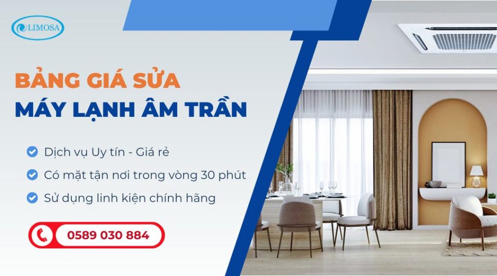 bảng giá sửa máy lạnh âm trần