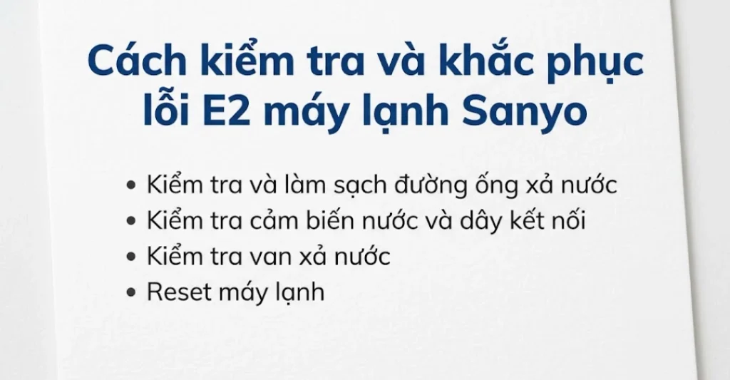 Cách kiểm tra và khắc phục lỗi E2 máy lạnh Sanyo tại nhà