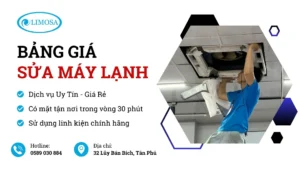 Cập nhật bảng giá sửa máy lạnh tại Sửa Điện Lạnh Sài Gòn Limosa