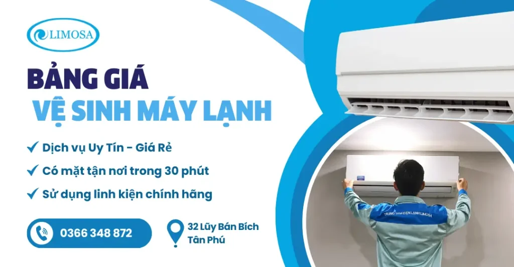 bảng giá vệ sinh máy lạnh
