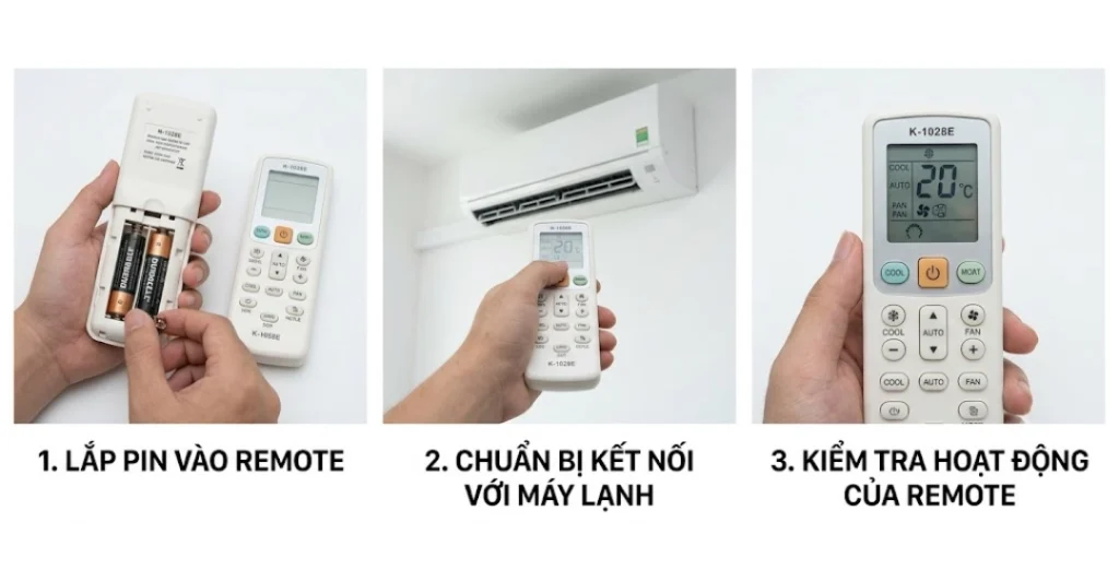 Chuẩn bị trước khi chỉnh remote máy lạnh K-1028E