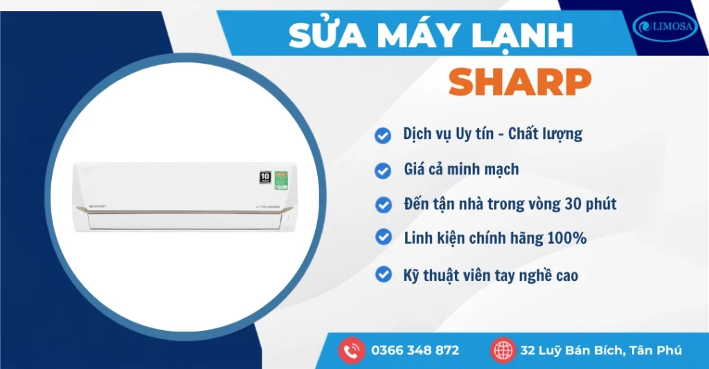 Sửa Máy Lạnh Sharp Uy Tín, Có Mặt Sau 30 Phút