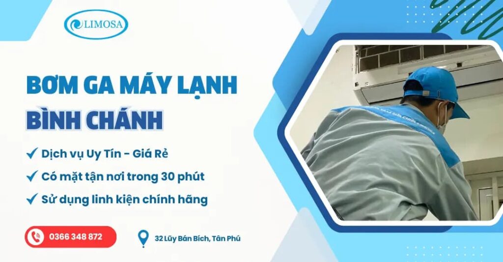 bơm ga máy lạnh tại bình chánh