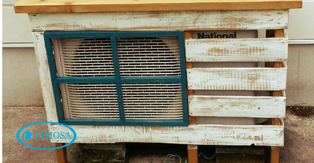 cách che cục nóng máy lạnh bằng khung gỗ