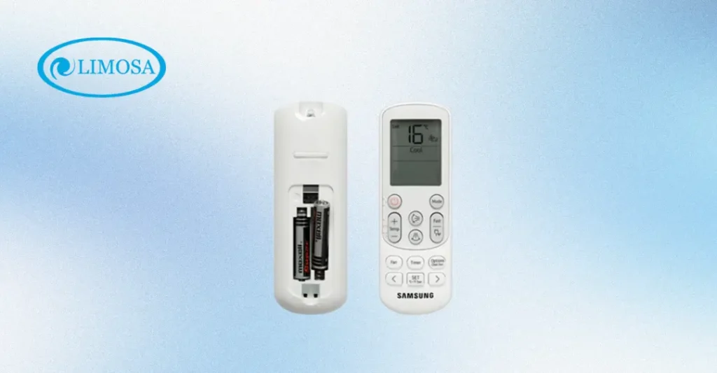 tháo pin remote máy lạnh samsung