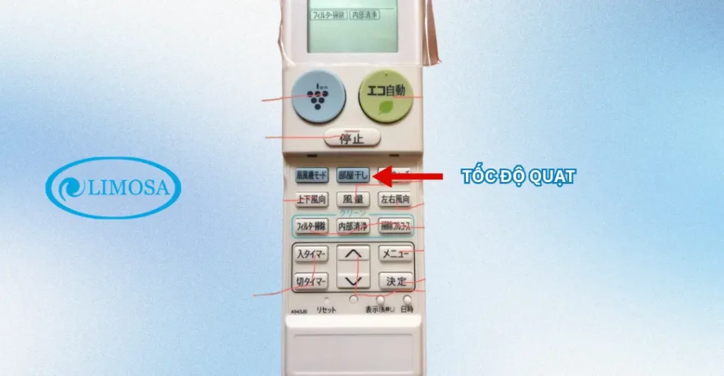 chỉnh tốc độ quạt máy lạnh sharp tiếng nhật