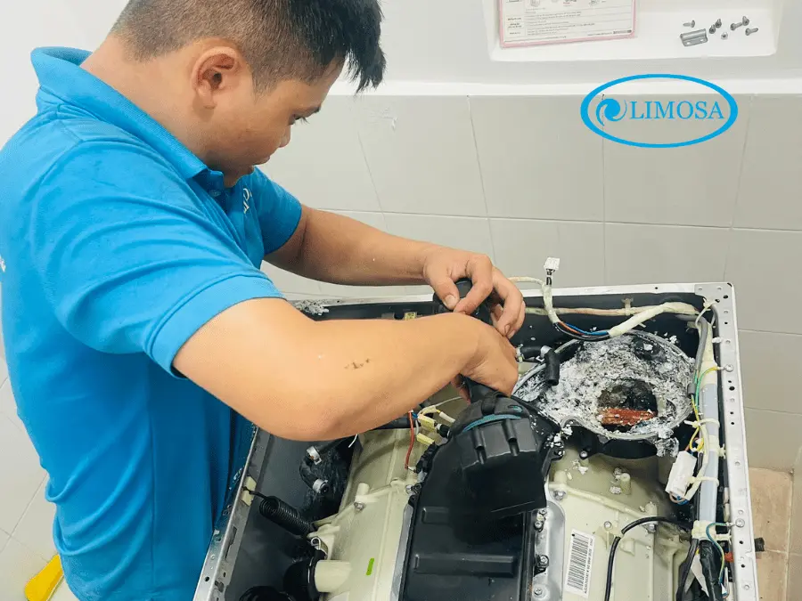 quy trình sửa máy sấy quần áo Limosa