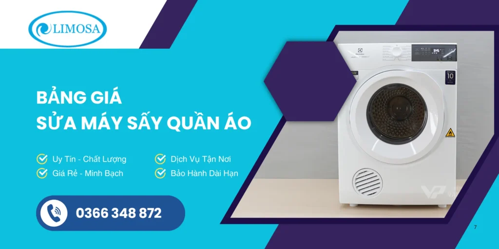 bảng giá sửa máy sấy quần áo