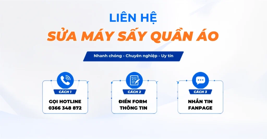 Hướng dẫn liên hệ đặt lịch sửa máy sấy quần áo
