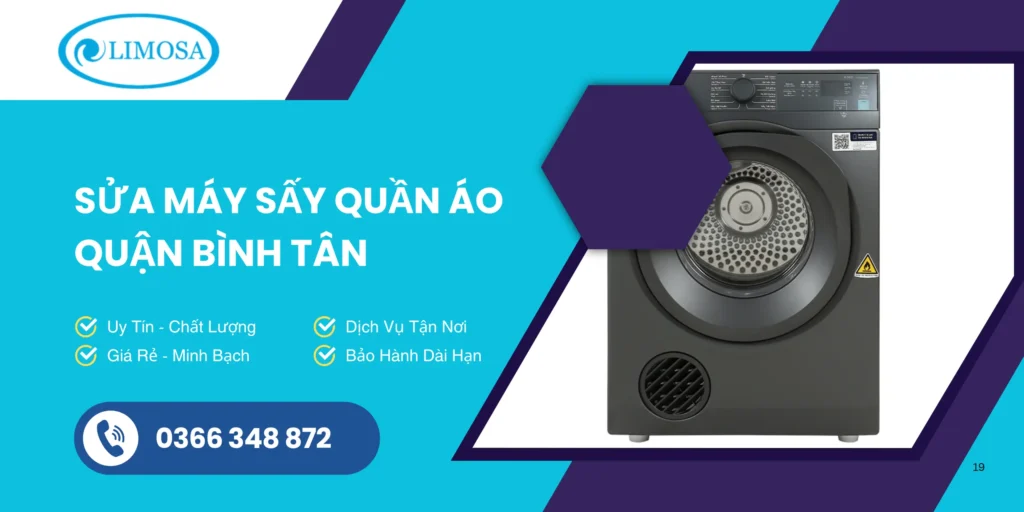 sửa máy sấy quần áo quận Bình Tân