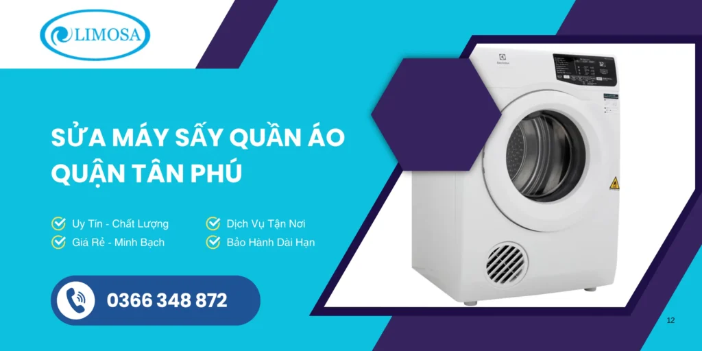 sửa máy sấy quần áo quận Tân Phú