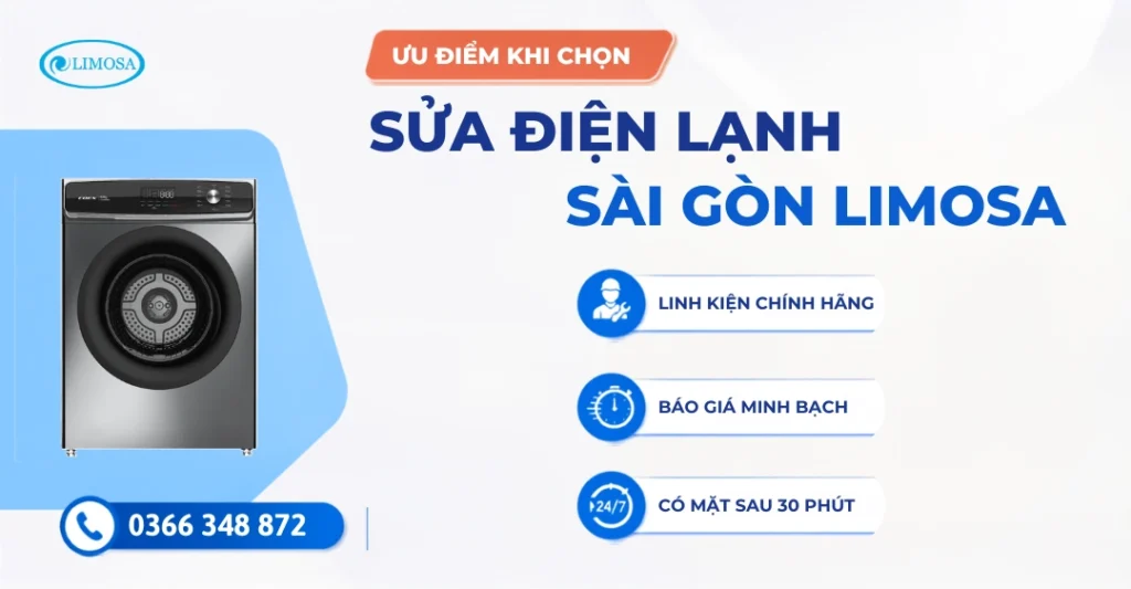 Ưu điểm nổi bật của dịch vụ sửa máy sấy quần áo tại Sửa Điện Lạnh Sài Gòn Limosa