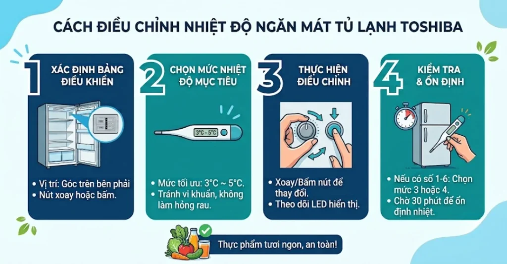 Cách điều chỉnh nhiệt độ ngăn mát
