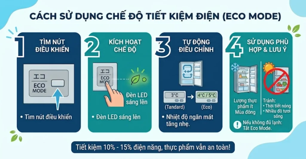 Cách sử dụng chế độ tiết kiệm điện mà vẫn giữ thực phẩm tốt