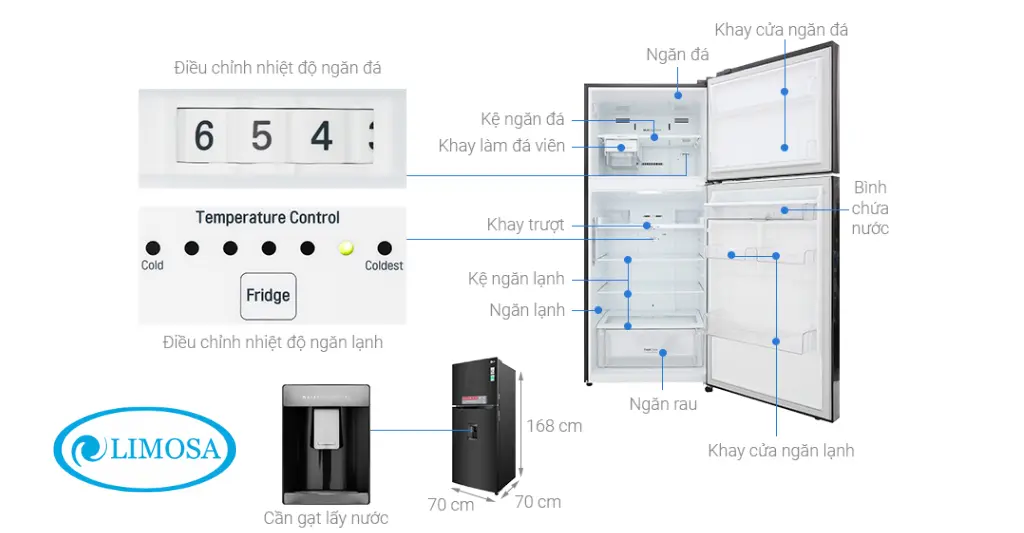 cài đặt nhiệt độ tủ lạnh lg