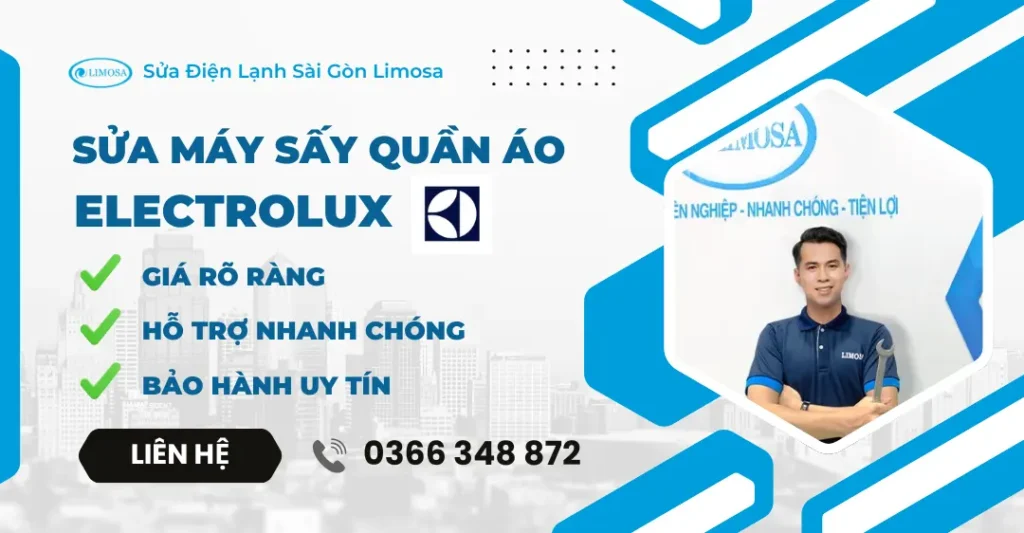 sửa máy sấy quần áo Electrolux