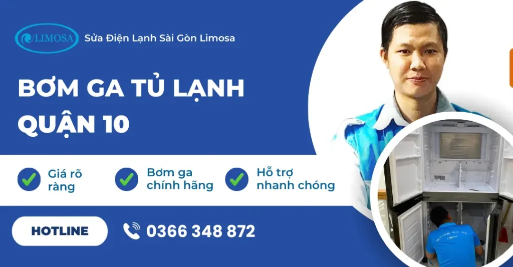 bơm ga tủ lạnh quận 10