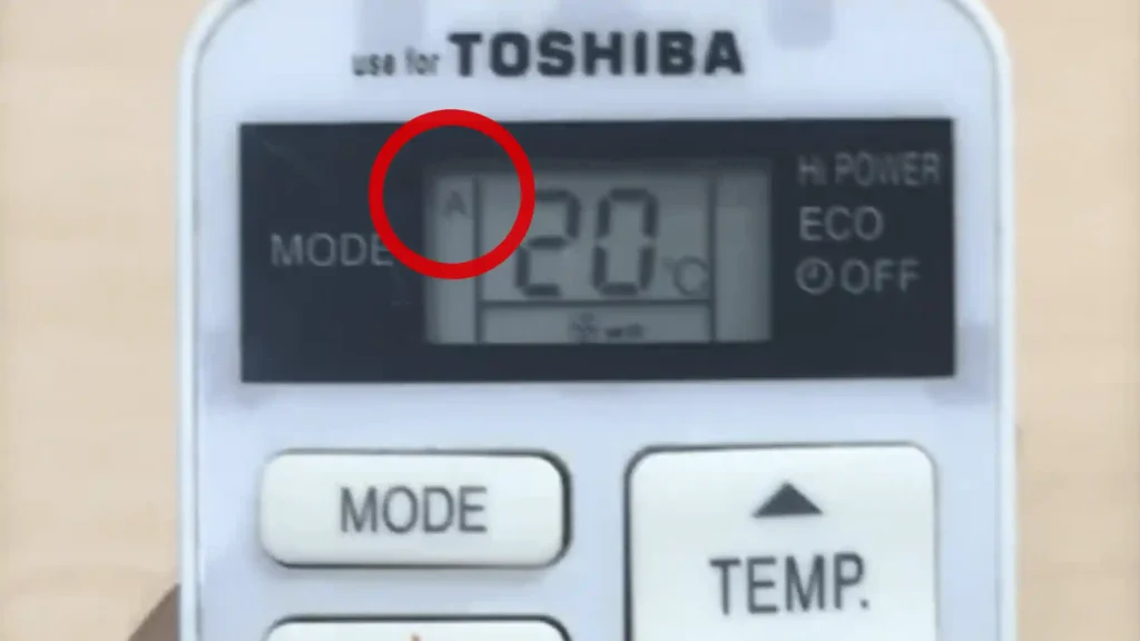 biểu tượng chế độ a máy lạnh toshiba