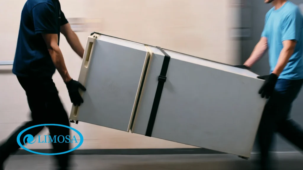 vận chuyển tủ lạnh nằm ngang