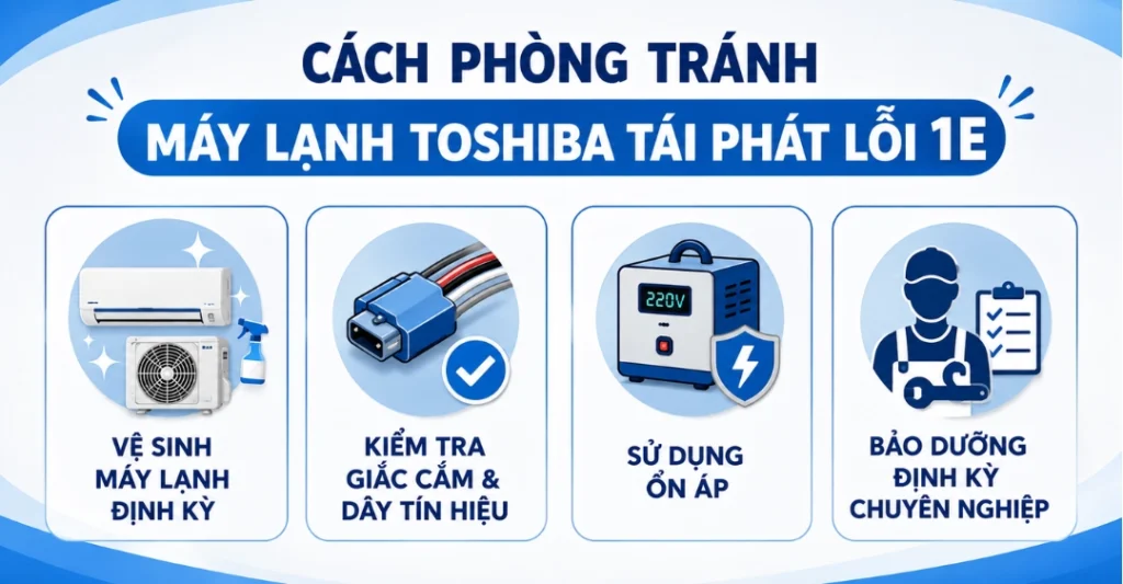 Cách phòng tránh máy lạnh Toshiba tái phát lỗi 1E