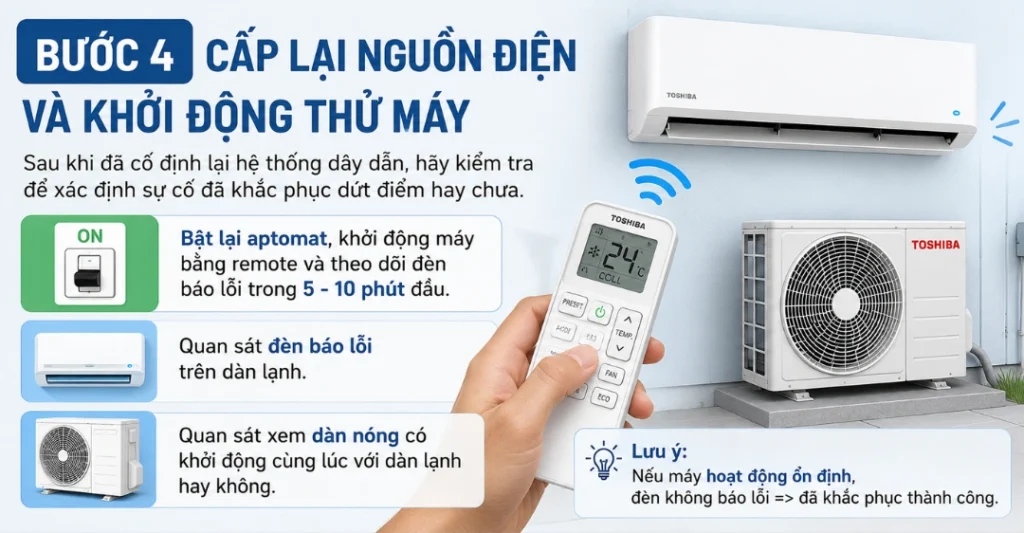 cách sửa chữa lỗi 1B máy lạnh Toshiba