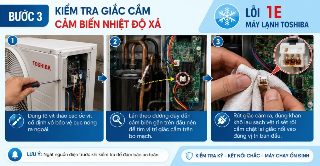 cách sửa lỗi 1E máy lạnh Toshiba