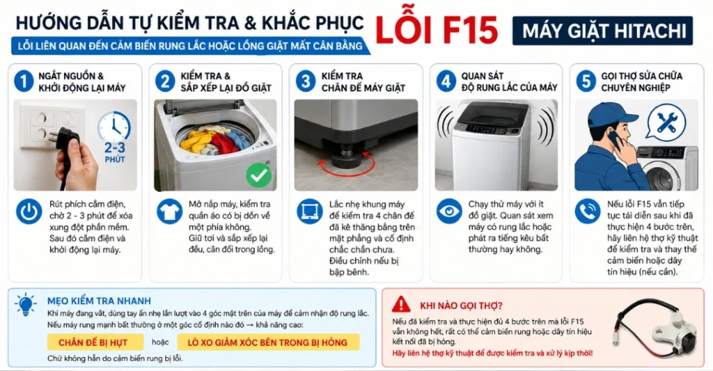 Hướng dẫn tự kiểm tra và khắc phục lỗi F15 tại nhà trước khi gọi thợ