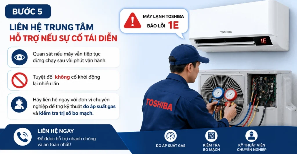 cách xử lý lỗi 1E máy lạnh Toshiba
