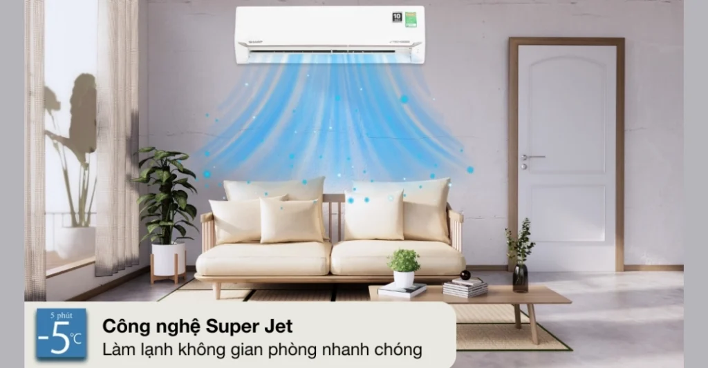 Công nghệ làm lạnh và luồng gió Máy lạnh Sharp