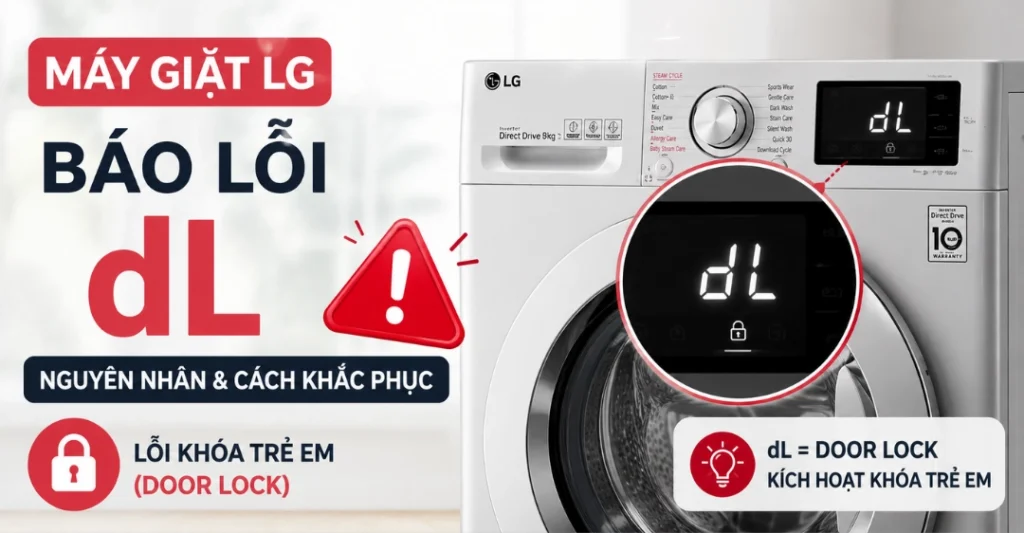 máy giặt LG báo lỗi dL