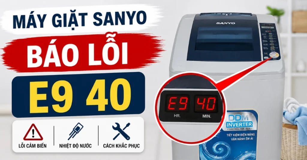 máy giặt Sanyo báo lỗi E9 40