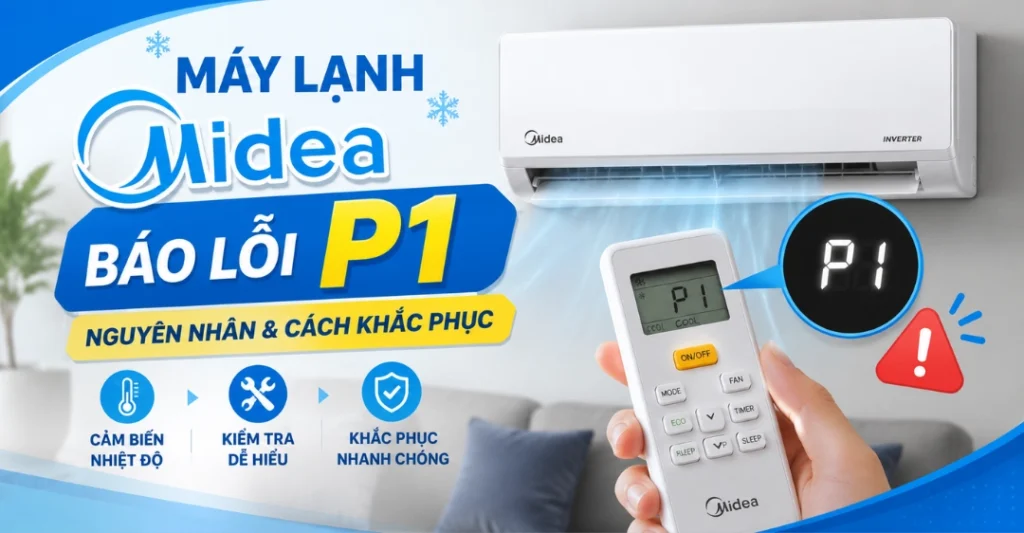 máy lạnh Midea báo lỗi P1