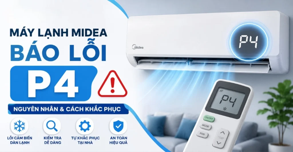 máy lạnh Midea báo lỗi P4