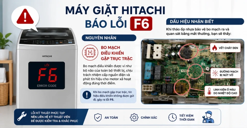 Bo mạch điều khiển gặp trục trặc