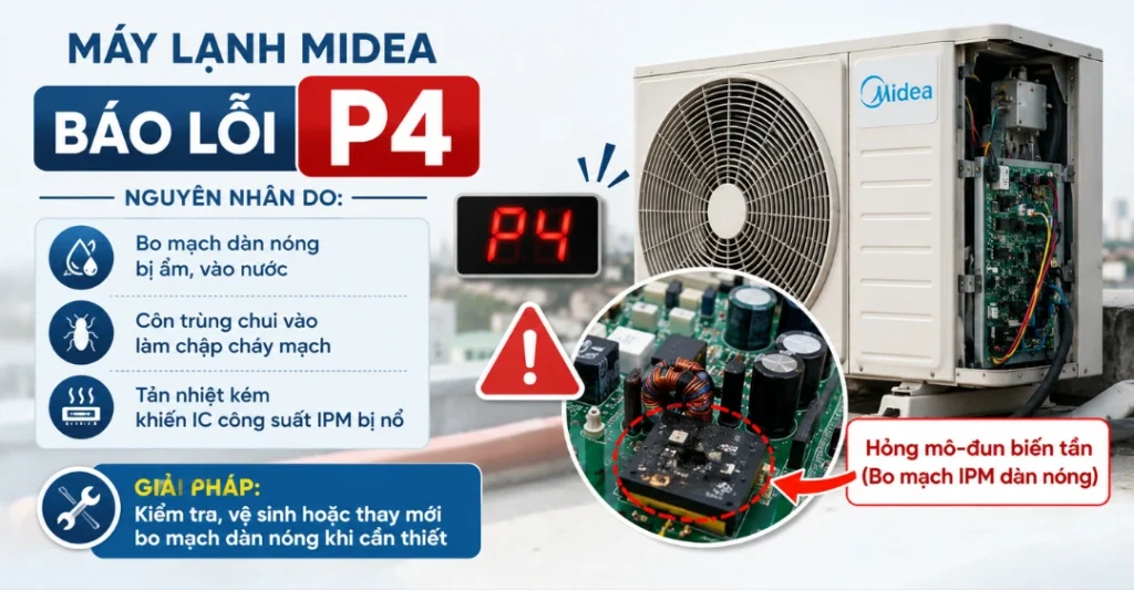 Hỏng mô-đun biến tần (Bo mạch IPM dàn nóng)