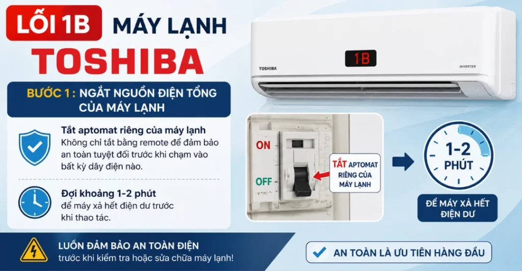 sửa lỗi 1B máy lạnh Toshiba