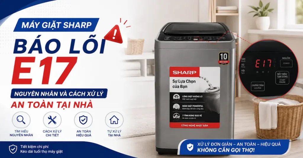 Máy giặt Sharp báo lỗi E17