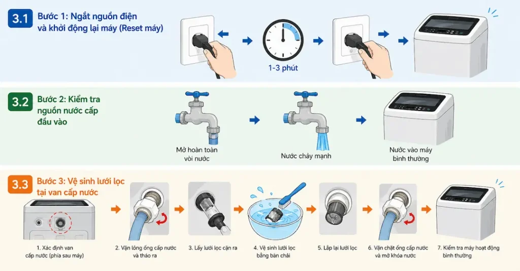 Vệ sinh lưới lọc tại van cấp nước