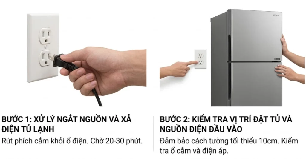 Các bước kiểm tra và xử lý lỗi F009 tủ lạnh Hitachi tại nhà