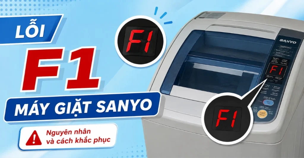 lỗi F1 máy giặt Sanyo