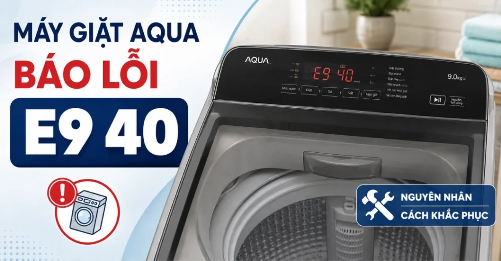 máy giặt Aqua báo lỗi E9 40