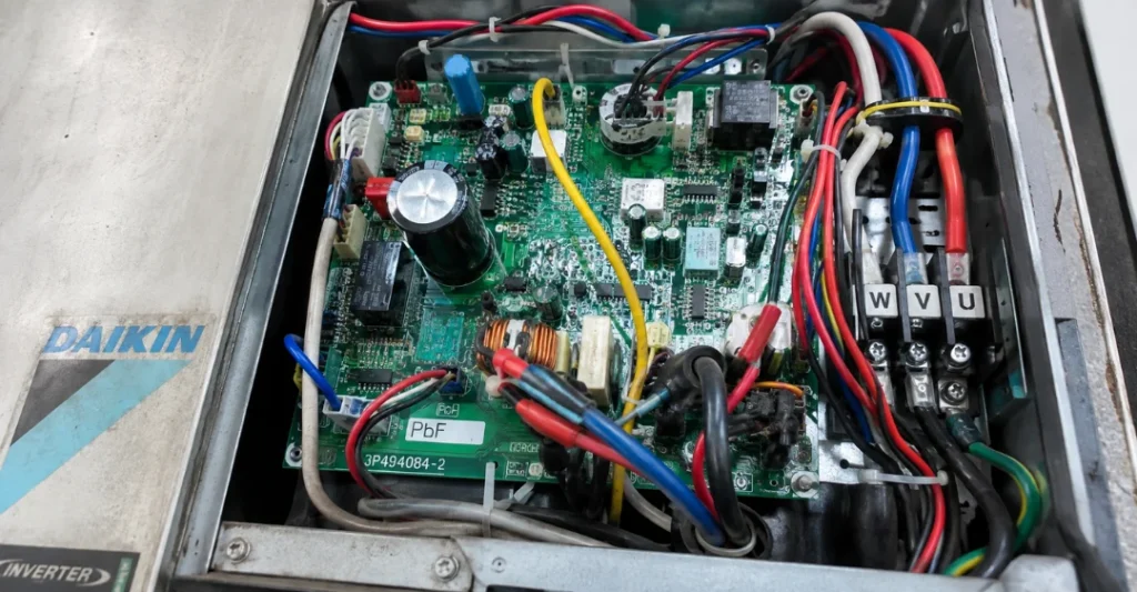 Kiểm tra hệ thống dây điện và bo mạch Inverter dàn nóng